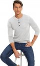 Mens Slim Fit Pullover Sweaters Long Sleeve Knitted Fabric Henley Sweater